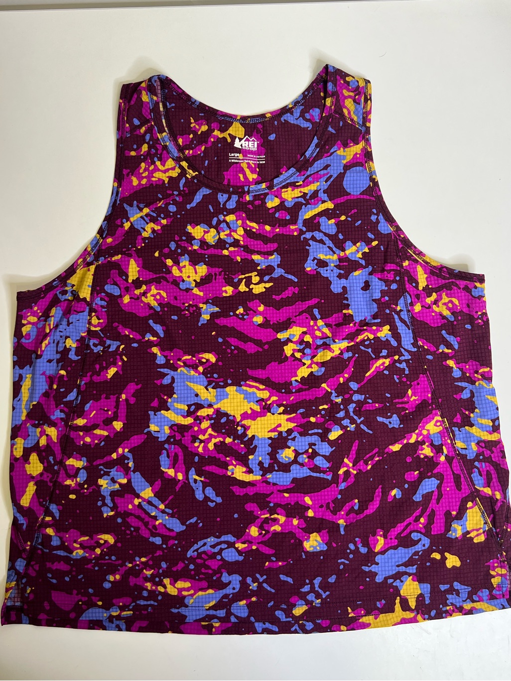 Rei Co-Op Swiftland Grid Running Tank Top Women's Large Abstract Multi Color